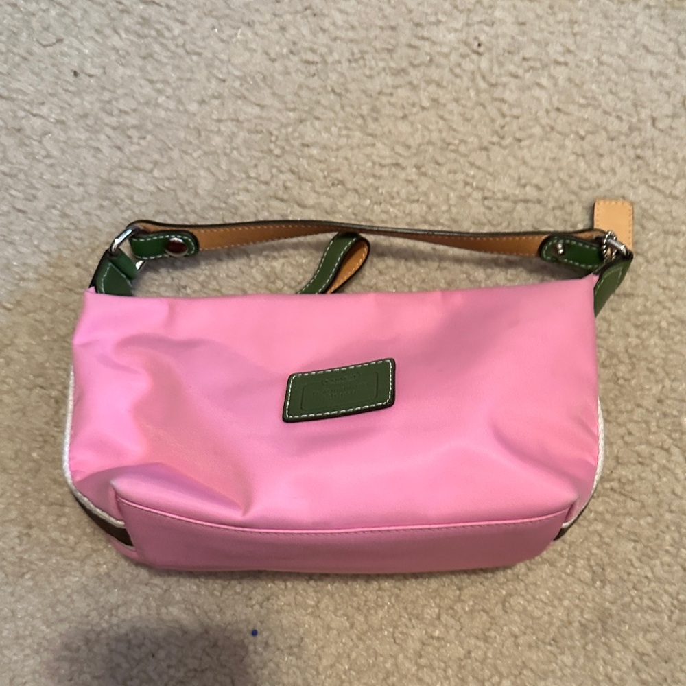 Coach Pink and Green Shoulder Bag